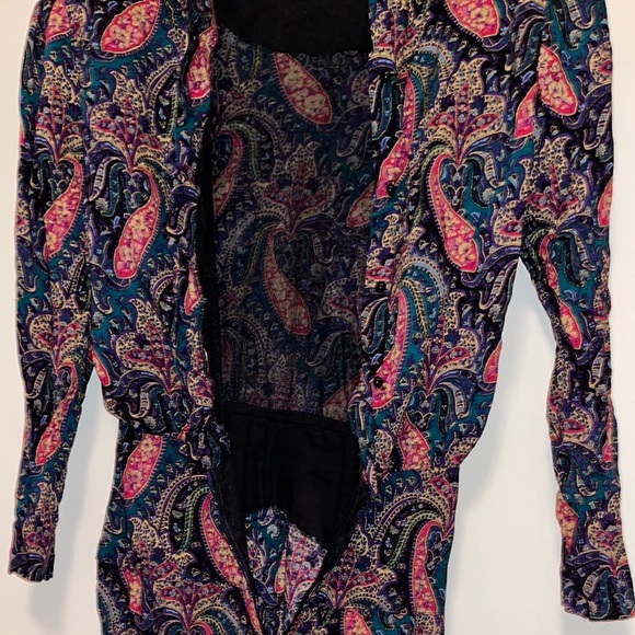 Vintage 80s Paisley Print Dress - Picture 4 of 14